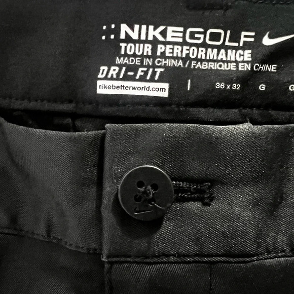 Men’s Nike golf tour performance black pants size 36 x 32 excellent t condition - Picture 4 of 4